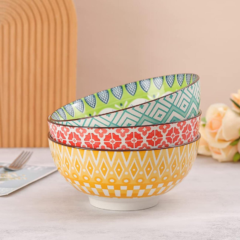 tokyolongco Porcelain Large Serving Bowls Salad Soup Noodle Ramen